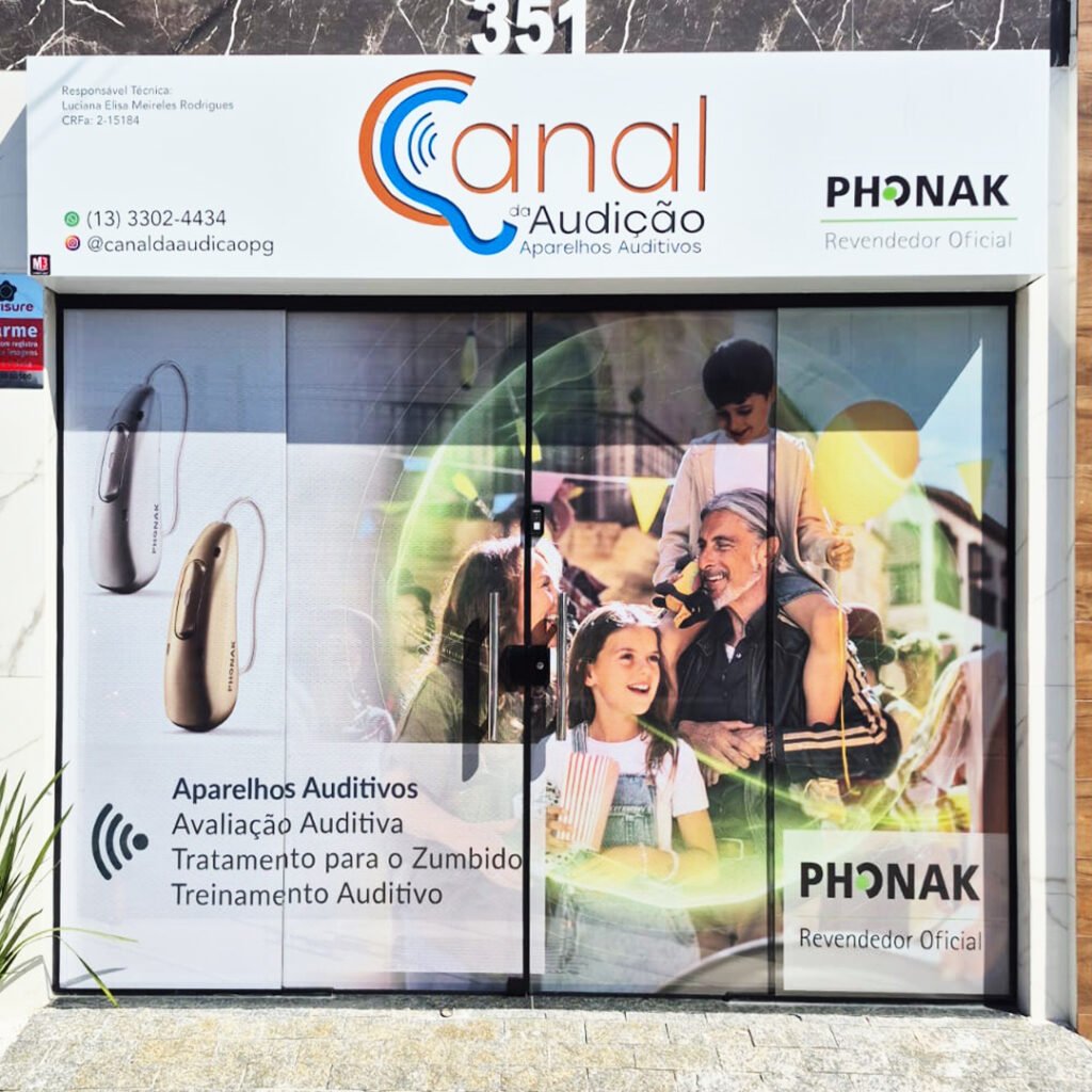Fachada da Canal da Audição em Praia Grande, revendedor oficial Phonak no litoral